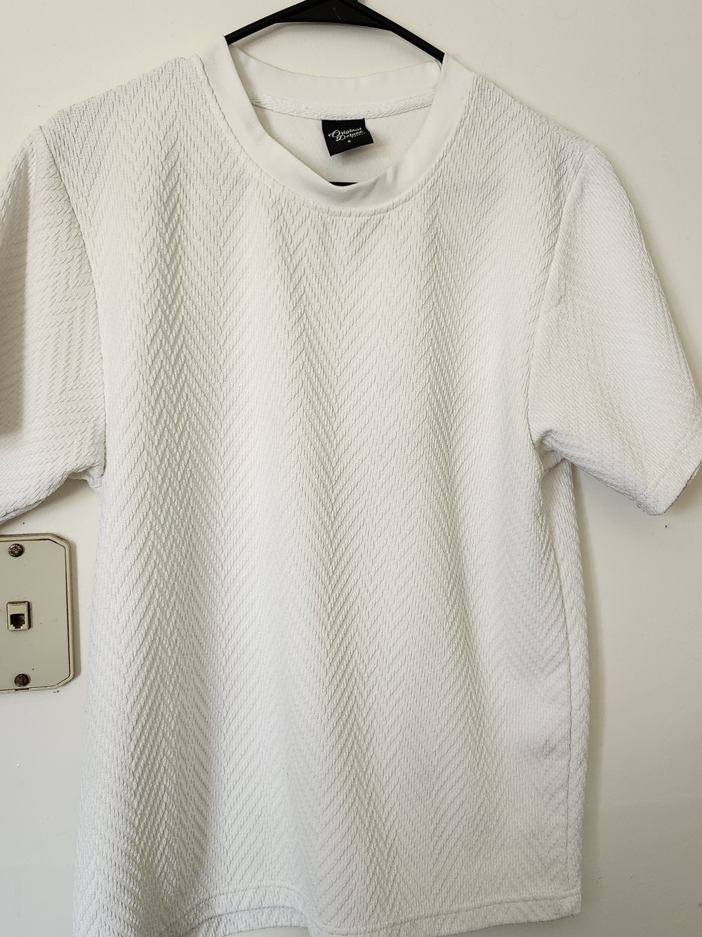 Original Deluxe White Textured Short Sleeve Crewneck Tee